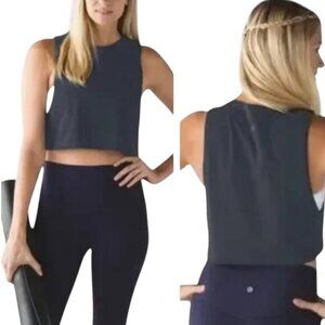 Lululemon Muscle Love Crop Tank Tough In Carbon Dust Size 12